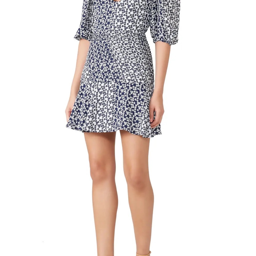 TALULAH Blue and White Floral Mini Dress